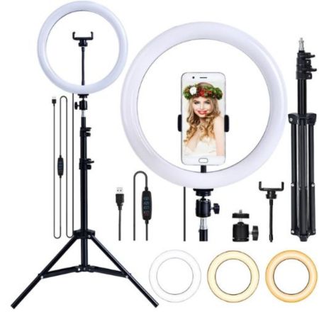 Kit Completo Ring Light 14″ 35cm com Tripé grande profissional