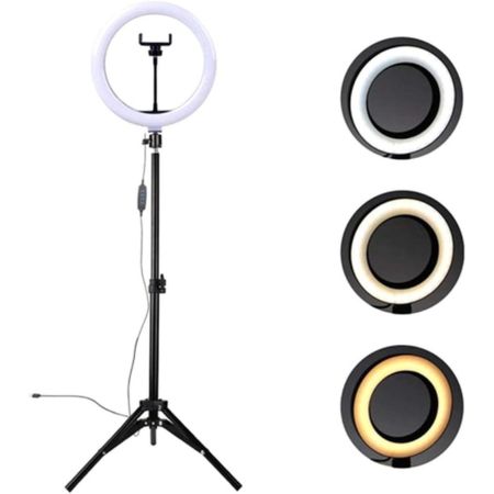 MEGA COMPRAS Iluminador Led Filmagem Ring Light 10 Polegadas com Tripé ｜ MC9000