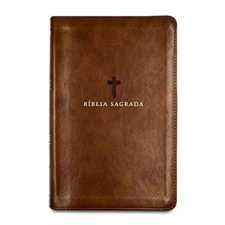 Bíblia Sagrada ACF, Couro Soft, Marrom, Letra Grande, Leitura Perfeita
