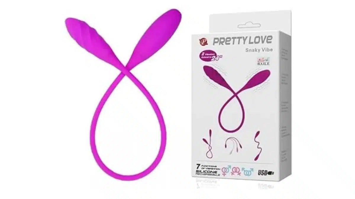 Vibrador Duplo com 7 Modos de Vibração – PRETTY LOVE SNAKY VIBE
